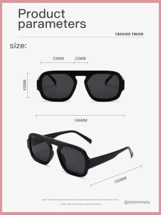 Retro Square Aviator Sunglasses UV400 Protection Plastic Frame main image 5